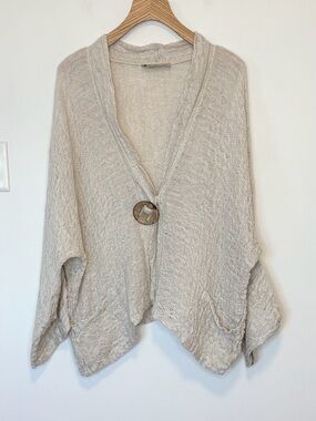 Linomania oversized linen cardigan , sz : M\L